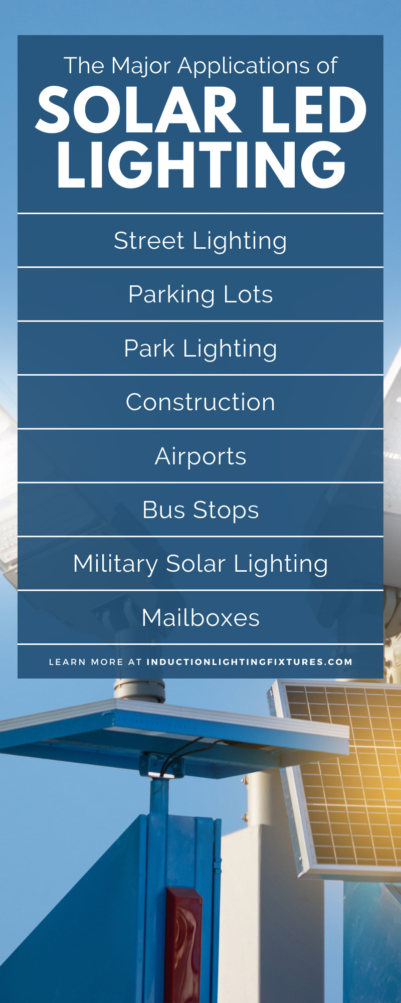 The Major Applications of Solar LED Lighting - Induction Lighting Fixtures  Corp